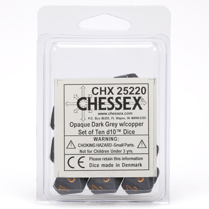 D10 Clamshell Opaque Dark Grey With Copper (10) - Cats In Hat Inc.