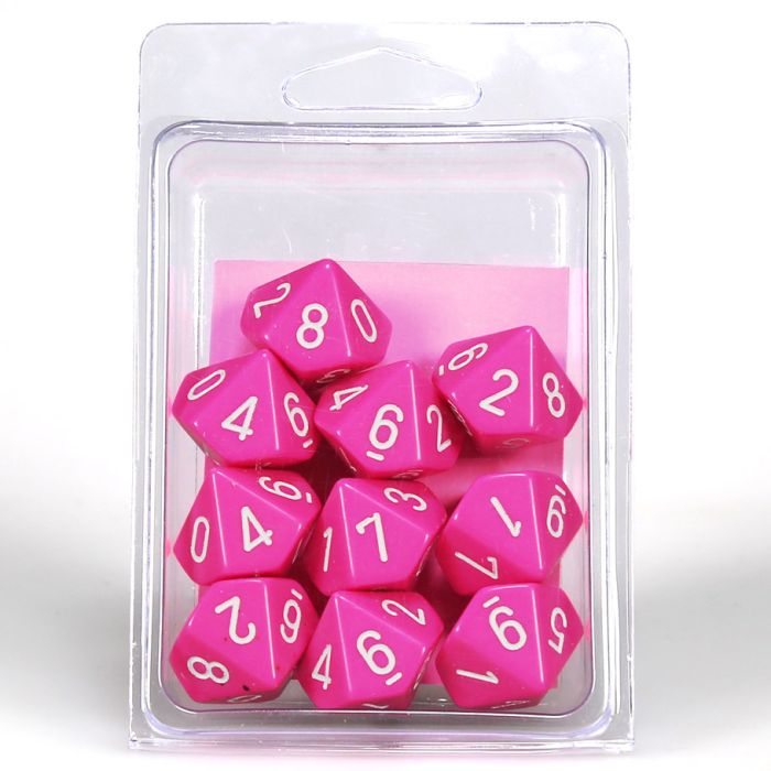 D10 Clamshell Opaque Pink With White (10) - Cats In Hat Inc.