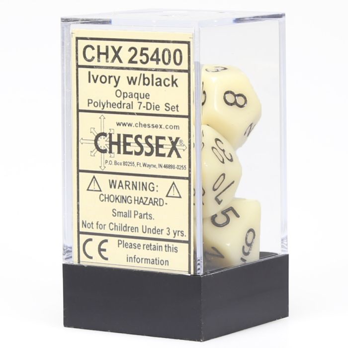 7-Set Cube Opaque Ivory With Black - Cats In Hat Inc.
