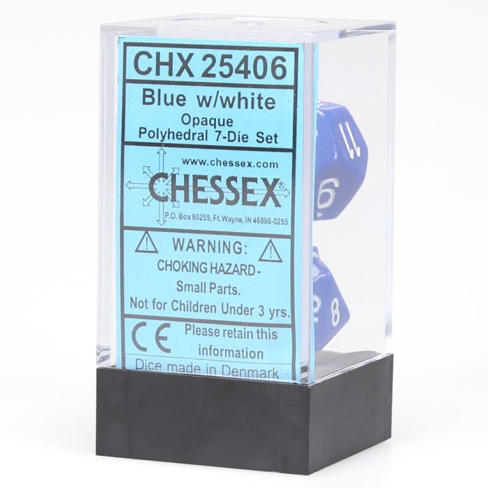7-Set Cube Opaque Blue With White - Cats In Hat Inc.