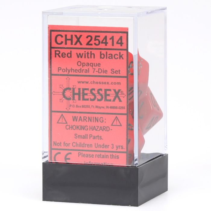 7-Set Cube Opaque Red With Black - Cats In Hat Inc.