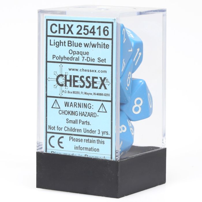 7-Set Cube Opaque Light Blue With White - Cats In Hat Inc.