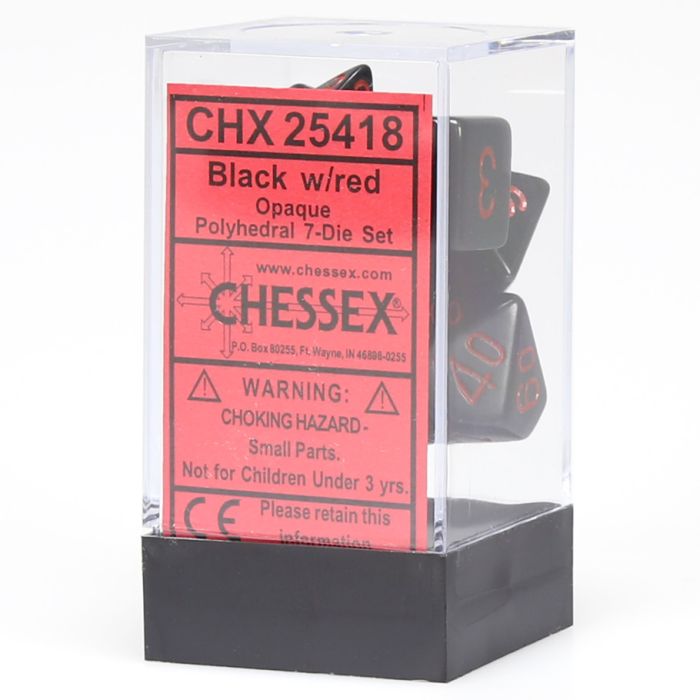 7-Set Cube Opaque Black With Red - Cats In Hat Inc.