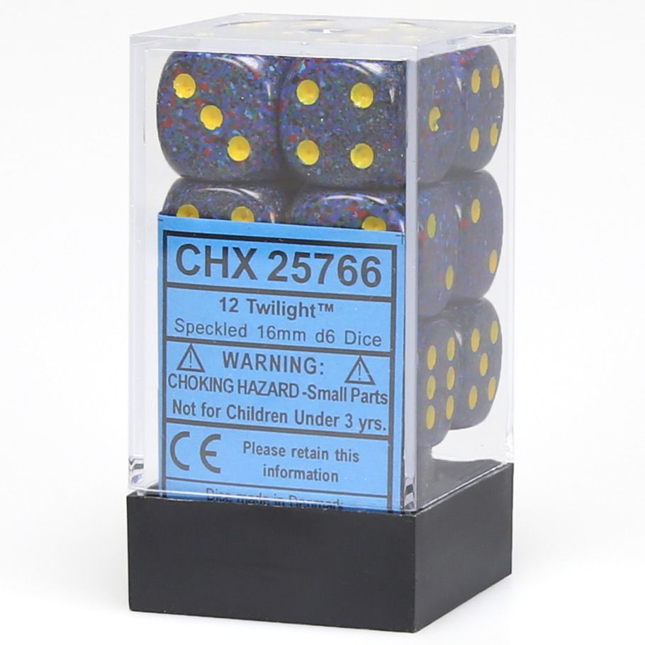 d6 Cube 16mm Speckled Twilight (12) By Chessex Manufacturing