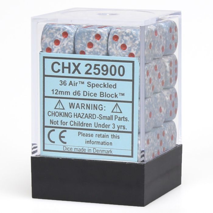 D6 Cube 12mm Speckled Air (36) - Cats In Hat Inc.