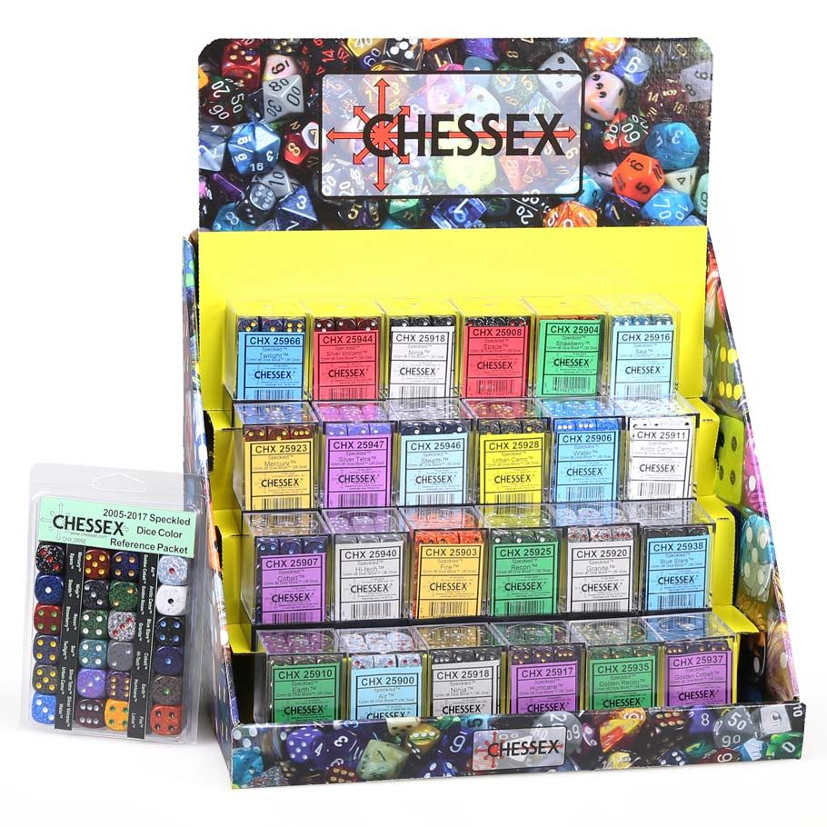 d6 Cube 12mm Speckled Box of 50 By Chessex Manufacturing