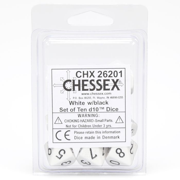 D10 Clamshell Opaque White With Black (10) - Cats In Hat Inc.