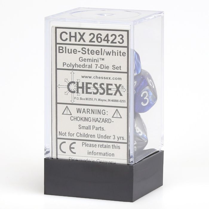 7-Set Cube Gemini Blue And Silver With White - Cats In Hat Inc.