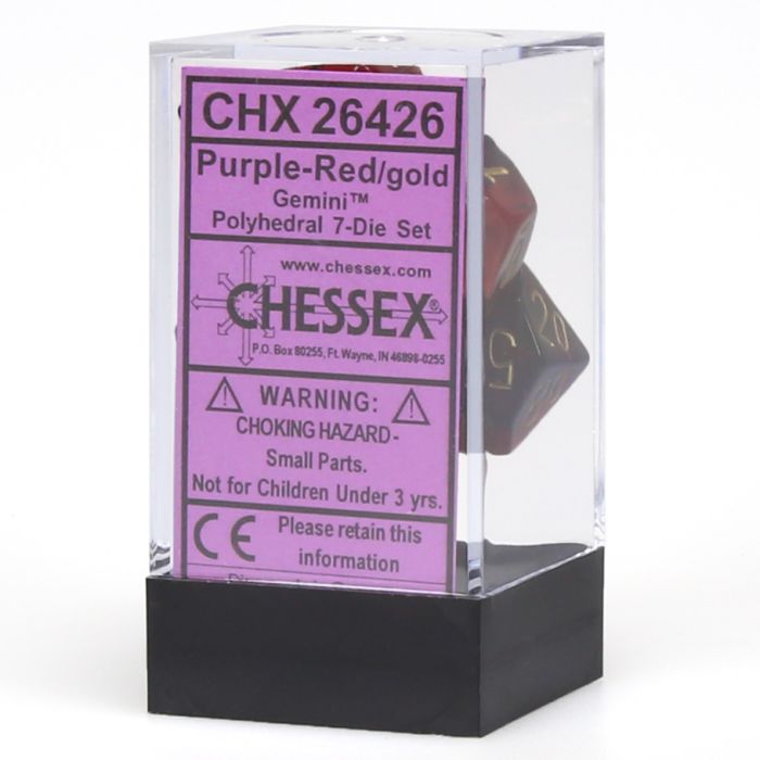 7-Set Cube Gemini Purple And Red With Gold - Cats In Hat Inc.