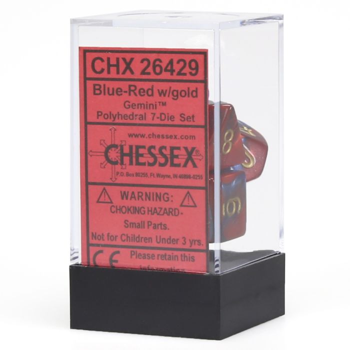 7-Set Cube Gemini Blue And Red With Gold - Cats In Hat Inc.