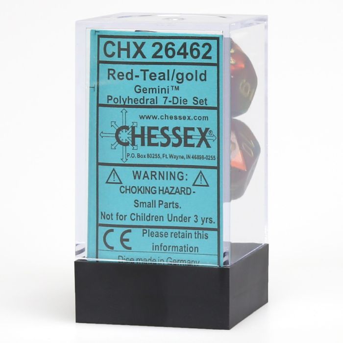 7-Set Cube Gemini Red And Teal With Gold - Cats In Hat Inc.