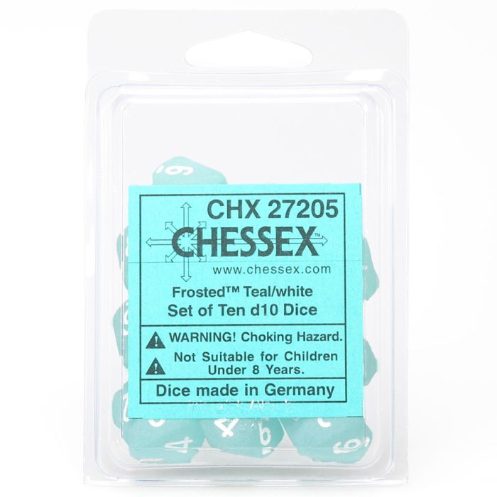 D10 Clamshell Frosted Teal With White (10) - Cats In Hat Inc.