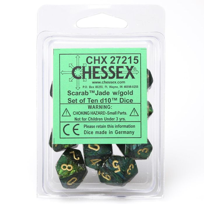 D10 Clamshell Scarab Jade With Gold (10) - Cats In Hat Inc.
