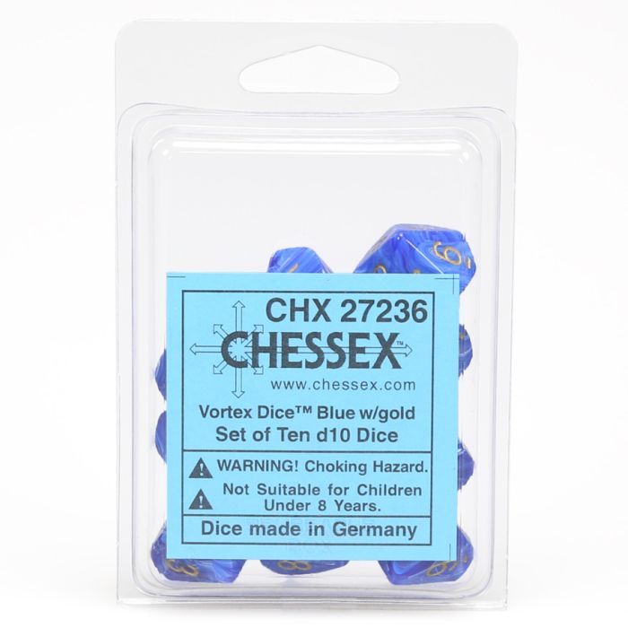 D10 Clamshell Vortex Blue With Gold (10) - Cats In Hat Inc.