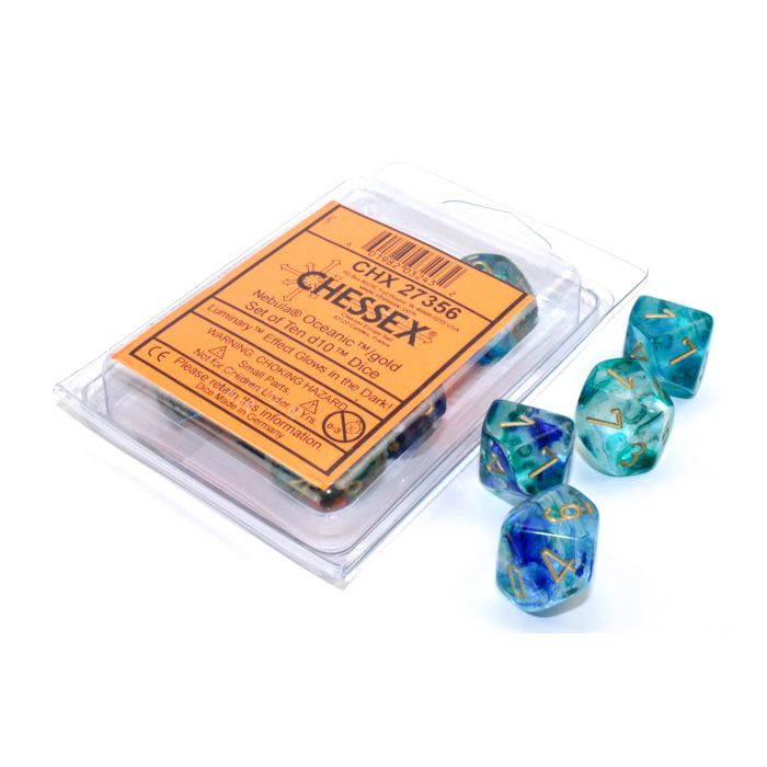 D10 Clamshell Luminary Nebula Oceanic With Gold (10) - Cats In Hat Inc.