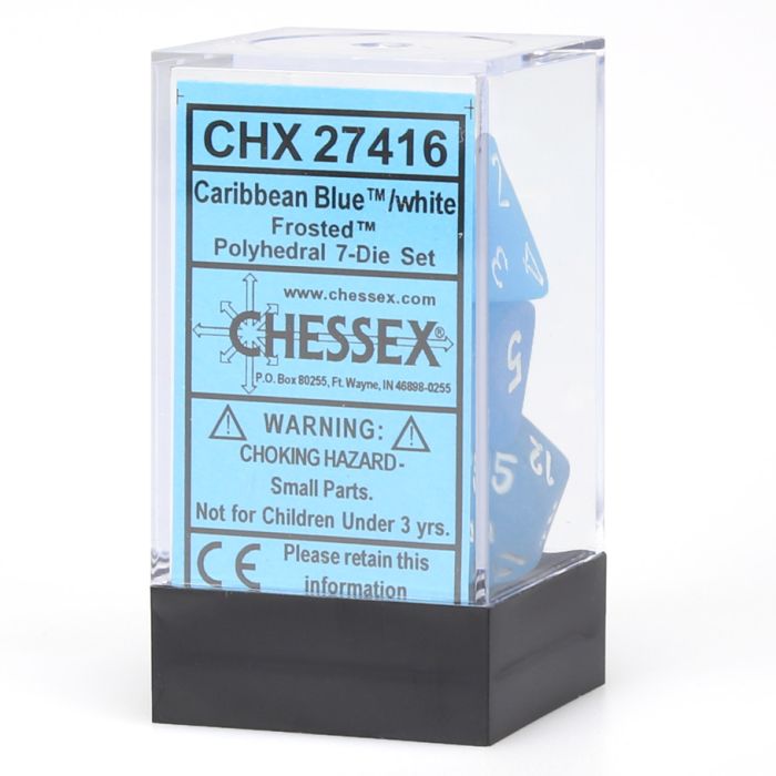 7-Set Cube Frosted Caribbean Blue With White - Cats In Hat Inc.