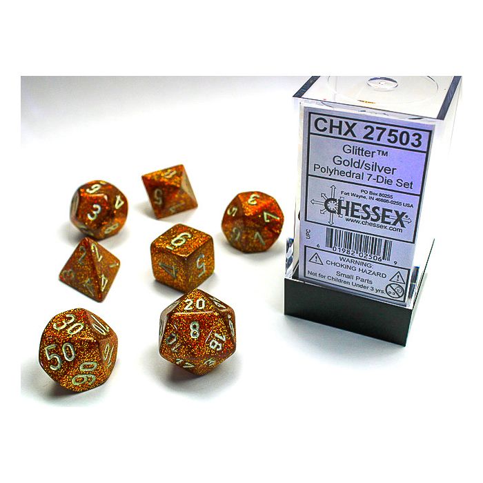 7-Set Cube Glitter Gold With Silver - Cats In Hat Inc.