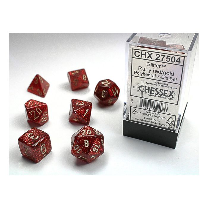 7-Set Cube Glitter Ruby With Gold - Cats In Hat Inc.