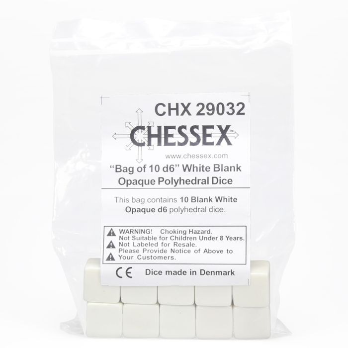 D6 Bag Opaque Blank White (10) - Cats In Hat Inc.