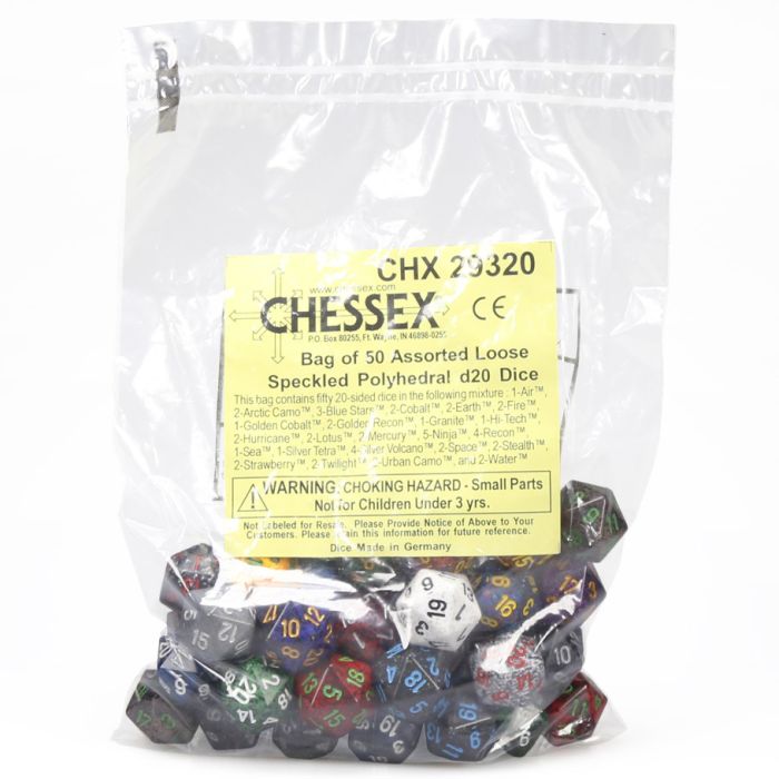 D20 Bag Speckled (50) - Cats In Hat Inc.