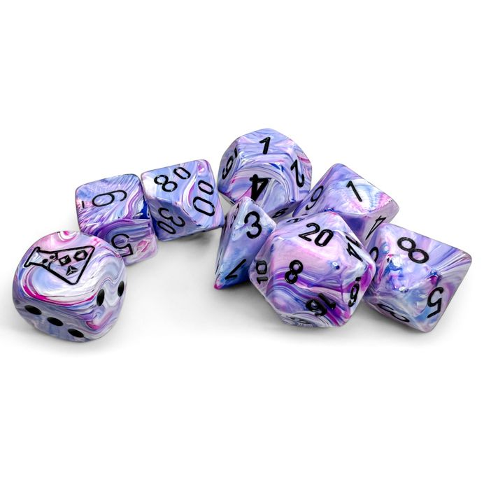 7-Set Tube Lab Dice: Hydrangea/Black