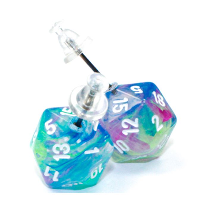 Stud Earrings Festive Waterlilly Mini D20 Pair - Cats In Hat Inc.