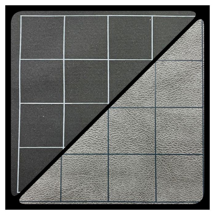 Battlemat: Reversible Squares Black/Grey (23½” X 26” Playing Surface) - Cats In Hat Inc.