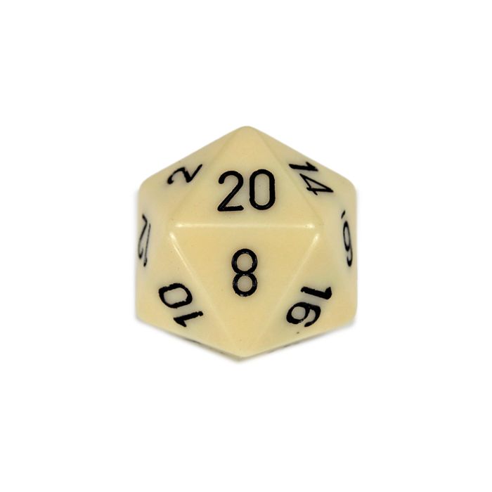 D20 Single 34mm Opaque Ivory With Black