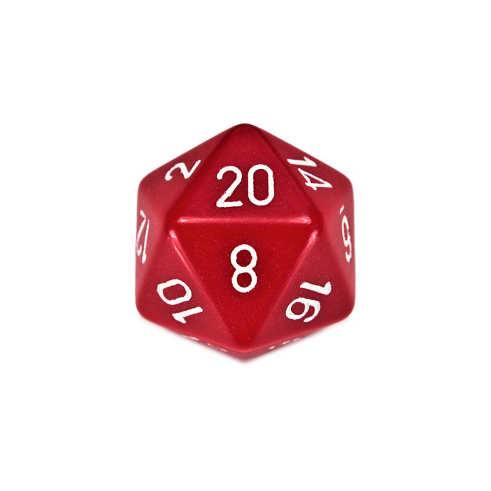 D20 Single 34mm Opaque Red With White