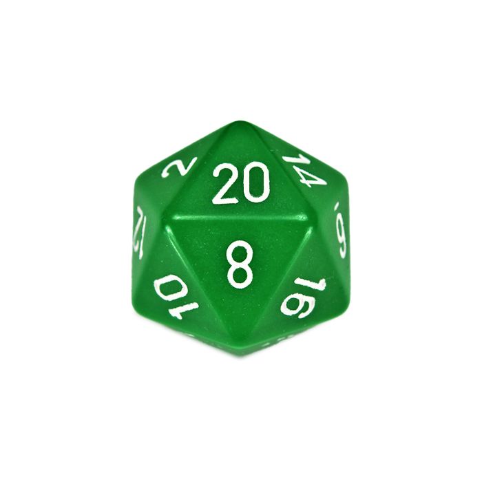 D20 Single 34mm Opaque Green With White
