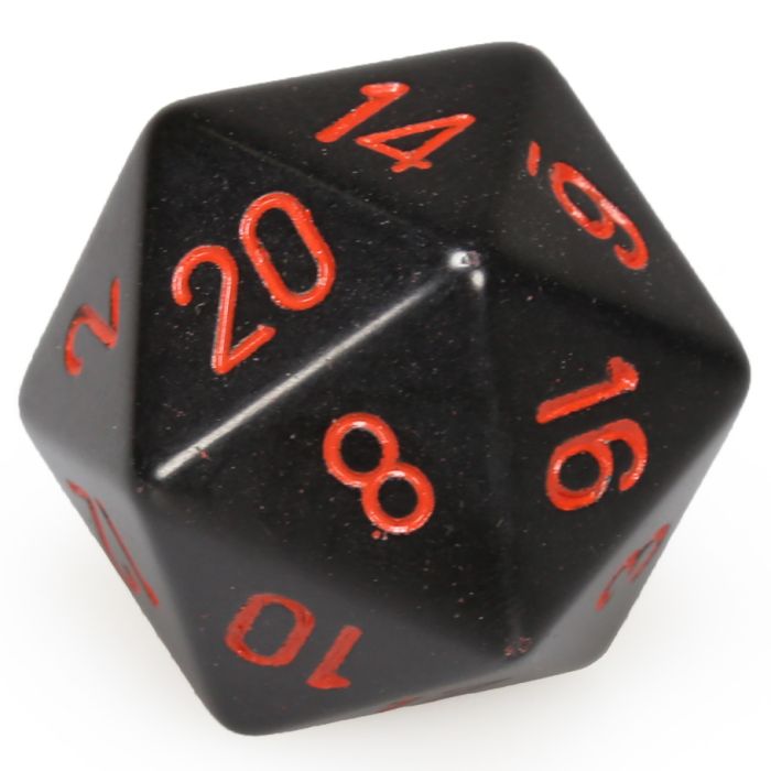 D20 Single 34mm Opaque Black With Red