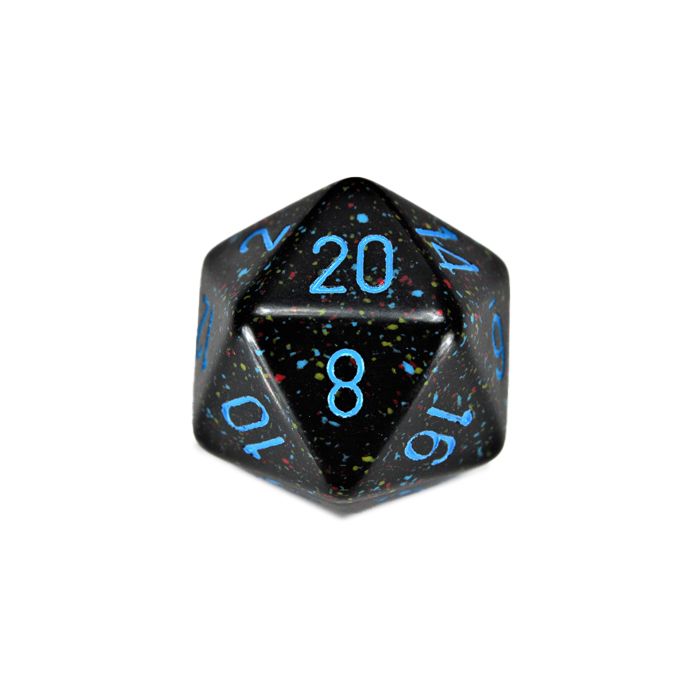 D20 Single 34mm Speckled Blue Stars