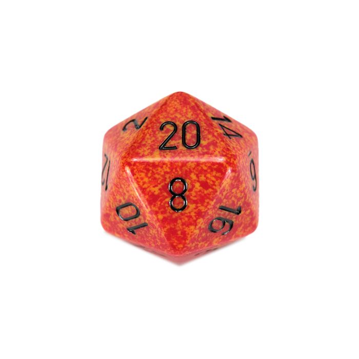D20 Single 34mm Speckled Fire