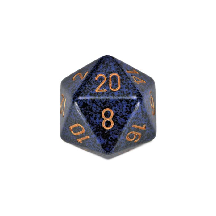 D20 Single 34mm Speckled Golden Cobalt
