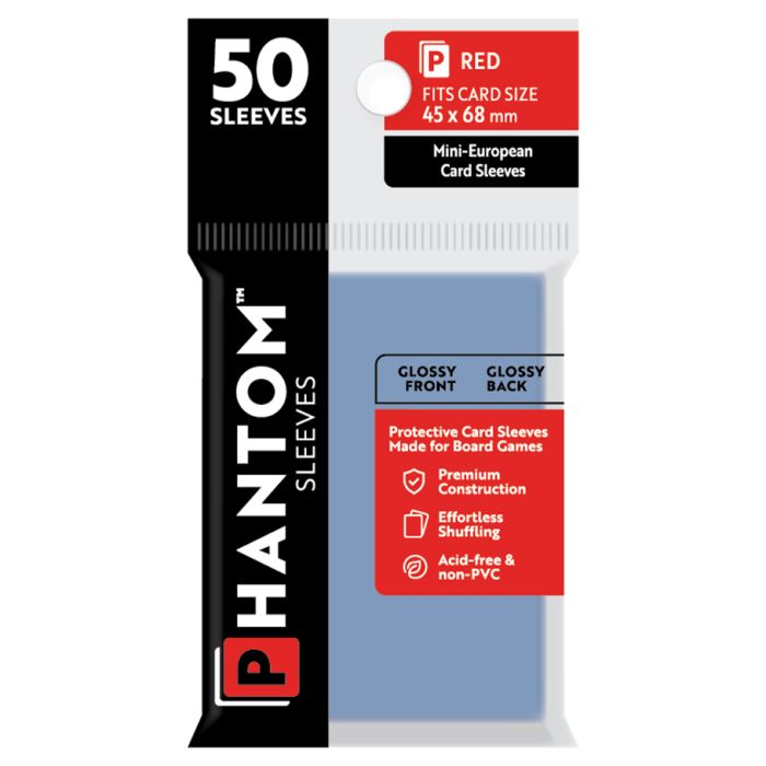 Deck Protector: Phantom Sleeves: Gloss/Gloss Red Size (45mmX68mm) (50) - Cats In Hat Inc.