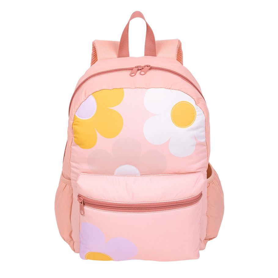 Flora: Daisy Puffer Backpack: Pink