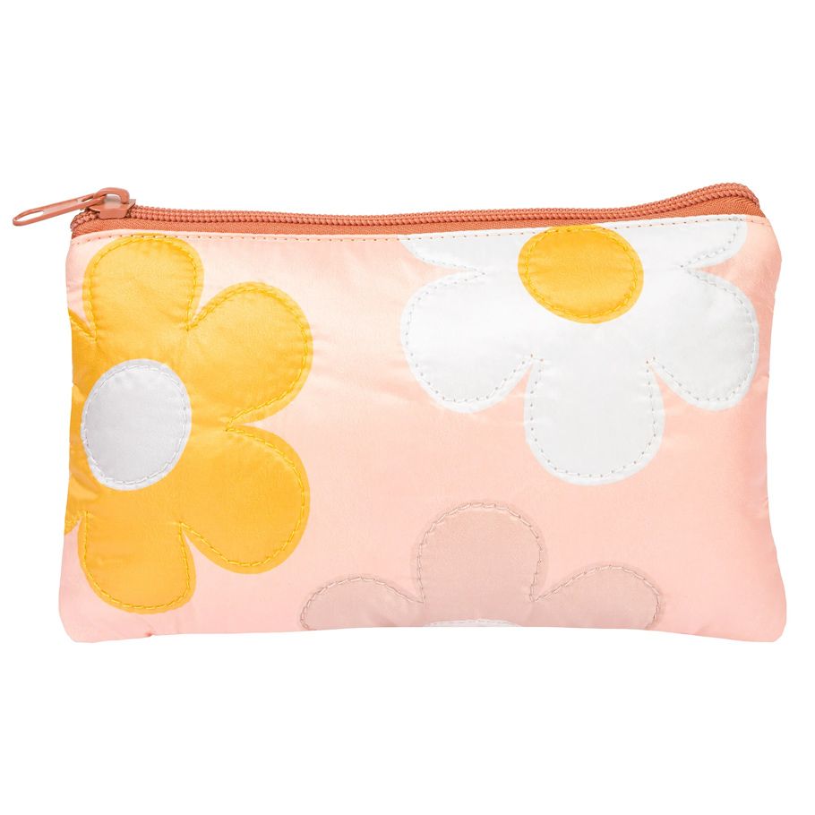 Flora: Daisy Puffer Pouch: Pink