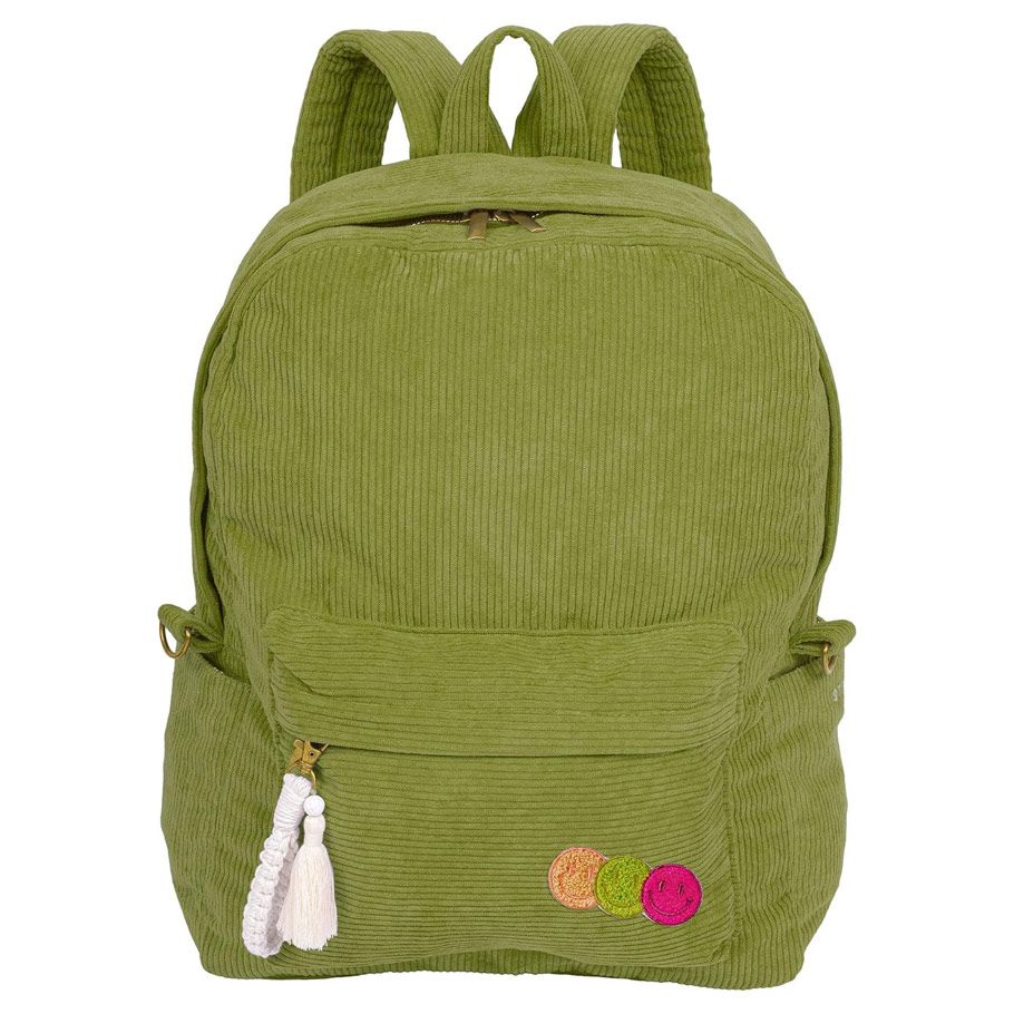 Billie: Full Size Corduroy Backpack: Green