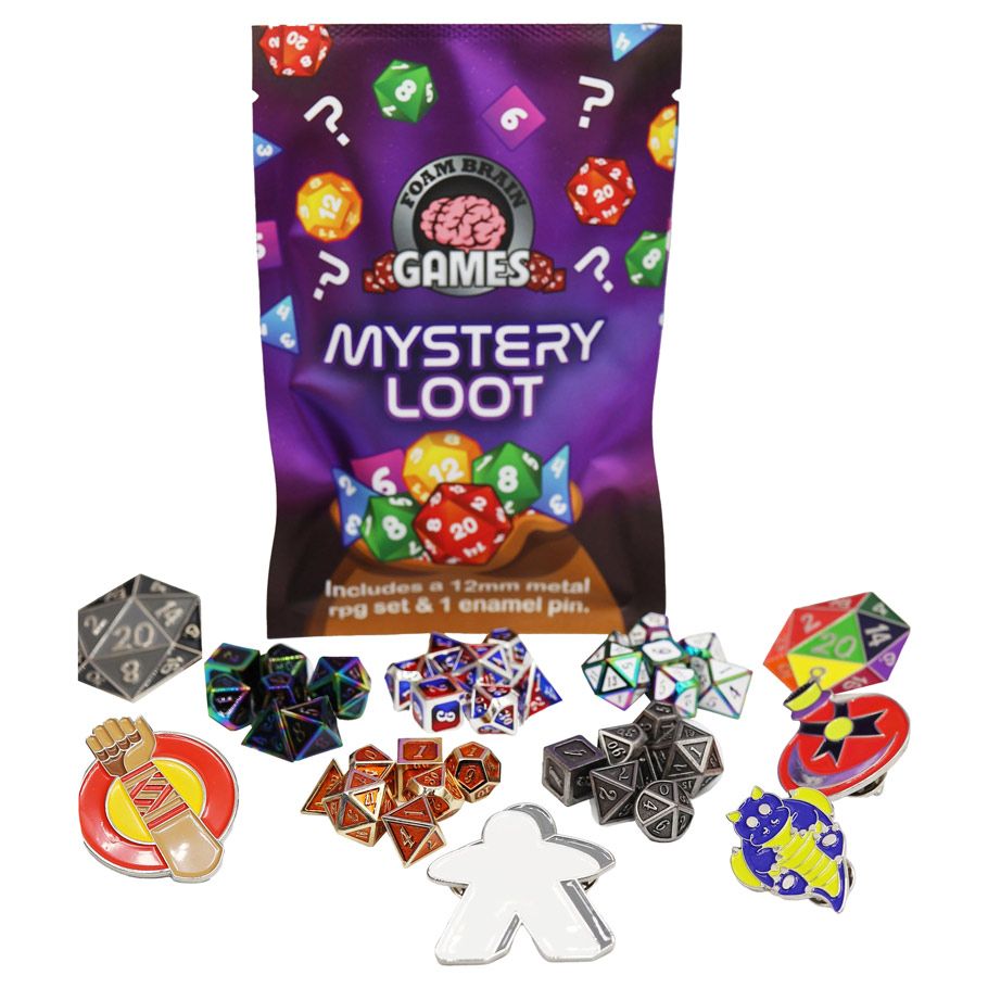 Epic Mystery Loot: Mini Metal RPG Set + Enamel Pin