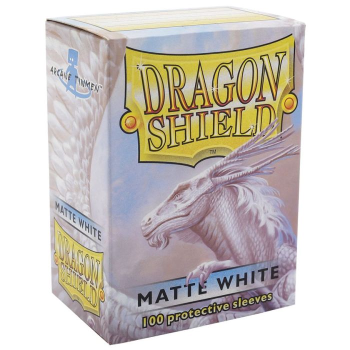 Deck Protector: Dragon Shield: Matte: White (100) - Cats In Hat Inc.