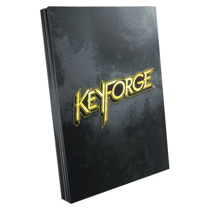 Deck Protector: KeyForge Logo: Black (100) - Cats In Hat Inc.