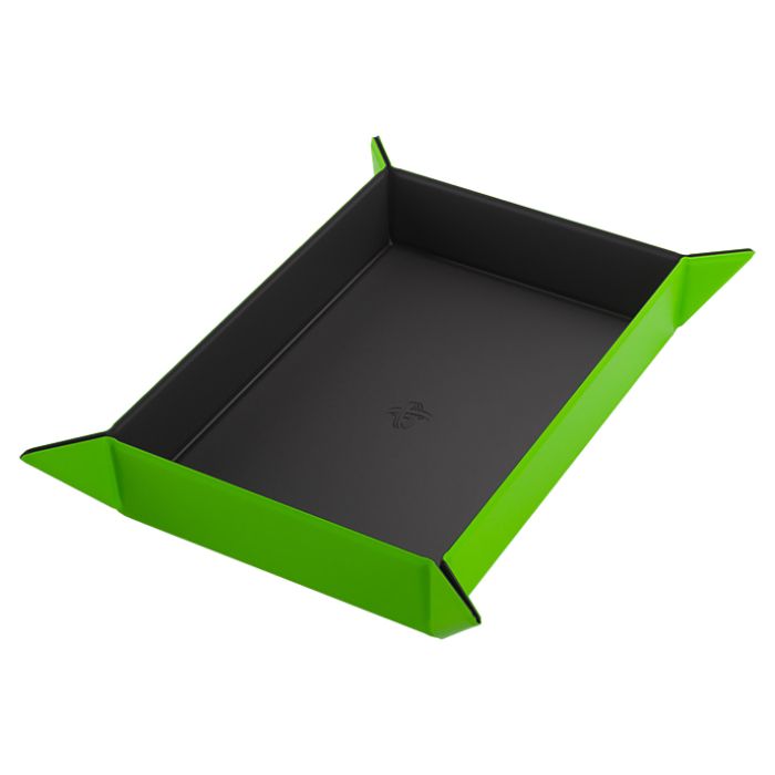 Dice Tray: Rectangle: Black/Green - Cats In Hat Inc.