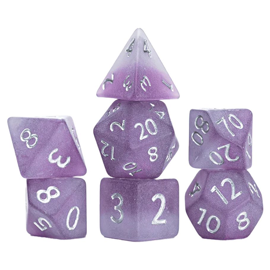 7-Set Cube Sea Glass Dice: The Black Pearl By Gate Keeper Games