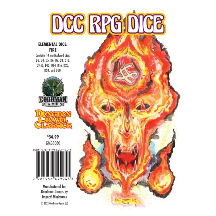14-Set Dungeon Crawl Classics Elemental Dice: Fire - Cats In Hat Inc.