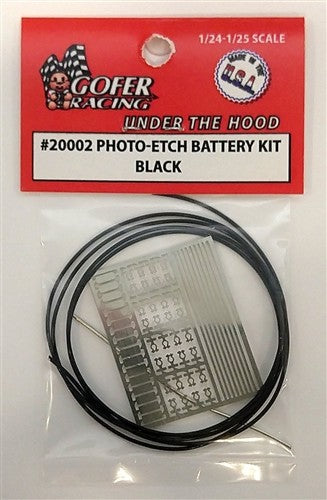 1/24-1/25 Photo-Etch Battery Detail Set w/Black Cable Wire