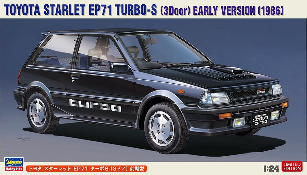 1/24 1986 Toyota Starlet EP71 Turbo-S Early Version 3-Door Car (Ltd Edition)