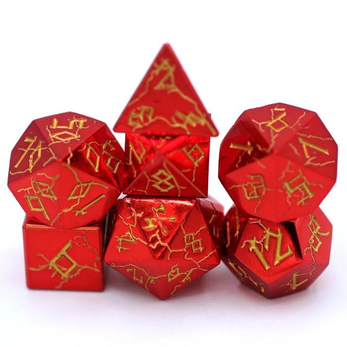 7-Set Barbarian Solid Metal: Chrome Red With Gold - Cats In Hat Inc.