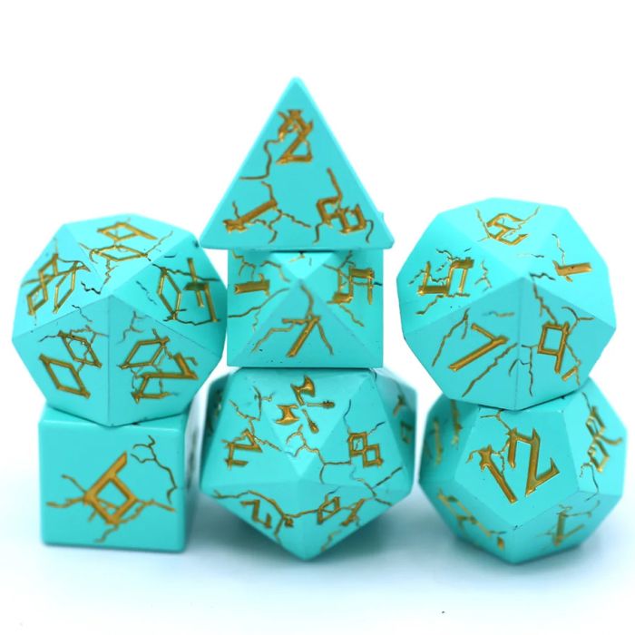 7-Set Barbarian: Chrome Turquoise With Gold - Cats In Hat Inc.