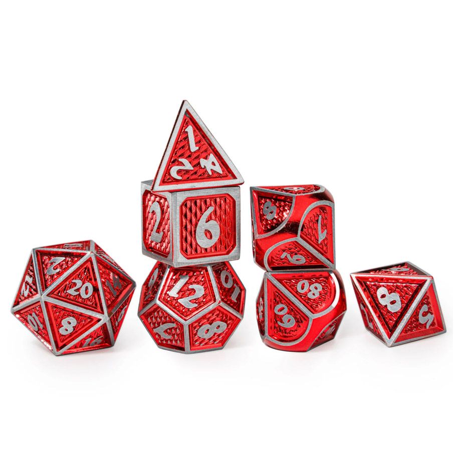 7-Set Behemoth Solid Metal: Brushed Red With Silver