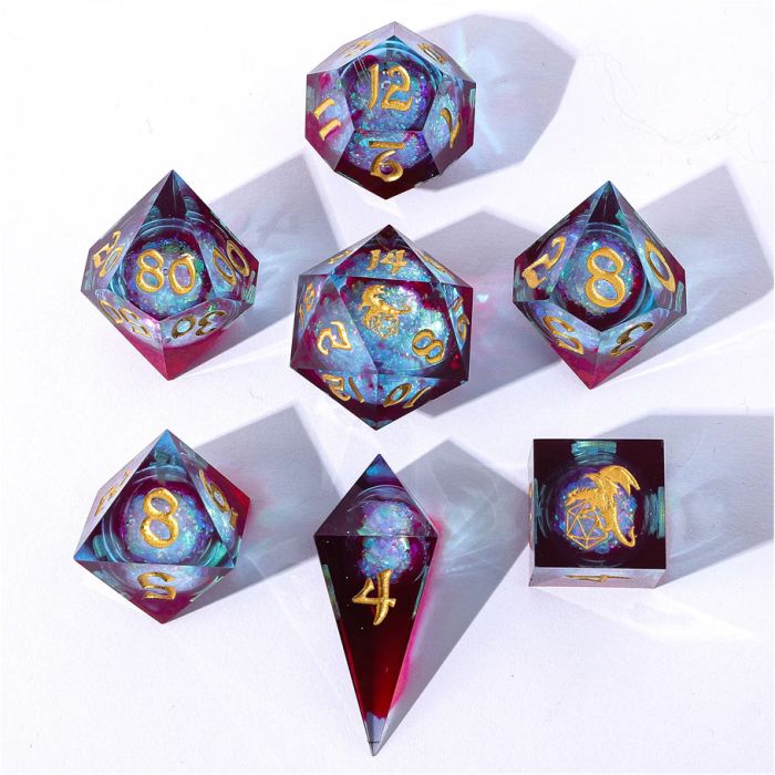 7-Set Captured Magic Liquid Core Hand Sanded Sharp Edge Resin: Elemental Mana - Cats In Hat Inc.
